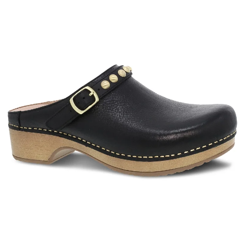 ---Women's Britton Tumbled Mule Clog - Black