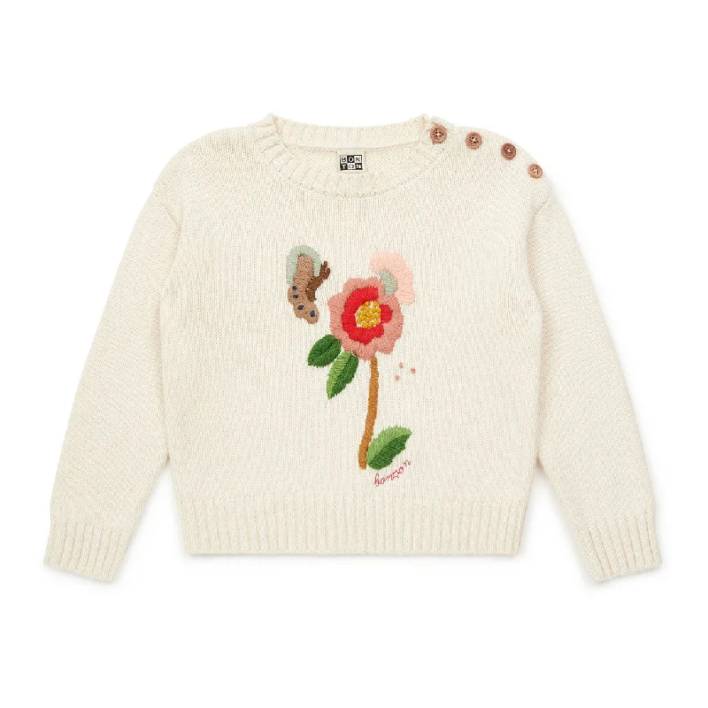 - Air box TSA certified check-inBonton Cream Embroidered Sweater