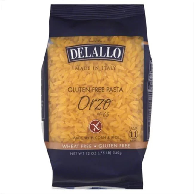 - Air box TSA certified check-inDelallo - Pasta Gluten-Free Corn & Rice Orzo, 12 oz (Pack of 12)