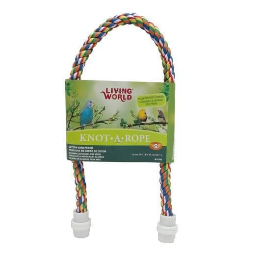 - ​​Pet toys under 10 yuanLiving World Knot-A-Rope Multi-Coloured Cotton Perch 16mm x 65cm L - 81363