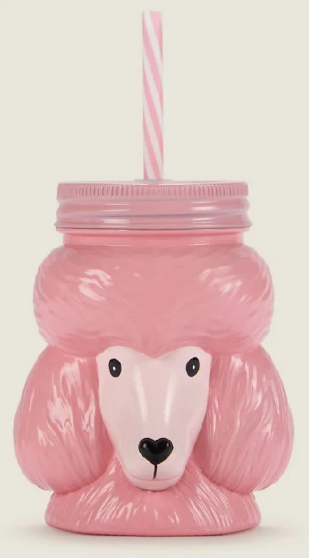 ---George Home Pink Poodle Mason Jar