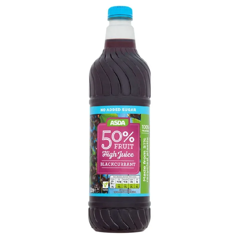 - Air box TSA certified check-inASDA No Added Sugar 50% Fruit Blackcurrant High Juice