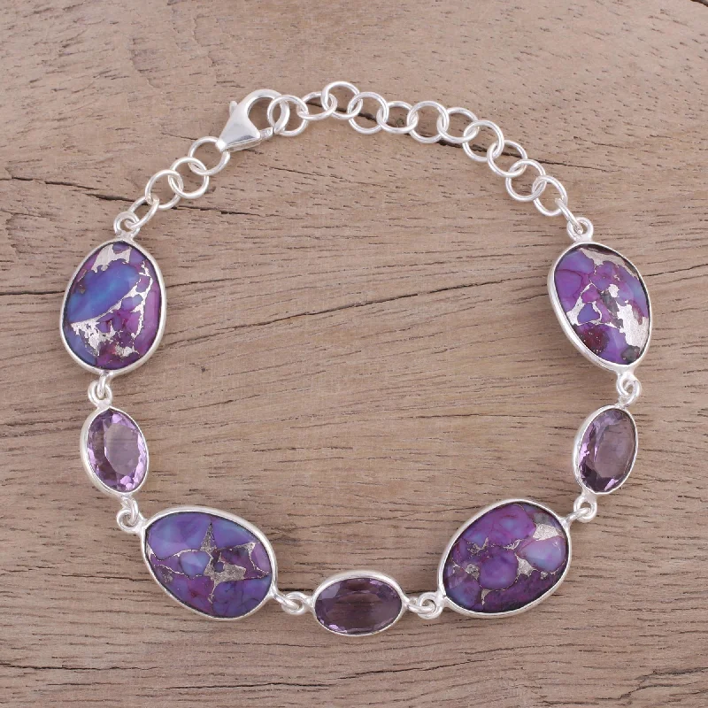 - Automatic temperature adjustment cat bedGleaming Lilac Amethyst and Purple Turquoise Bracelet from India