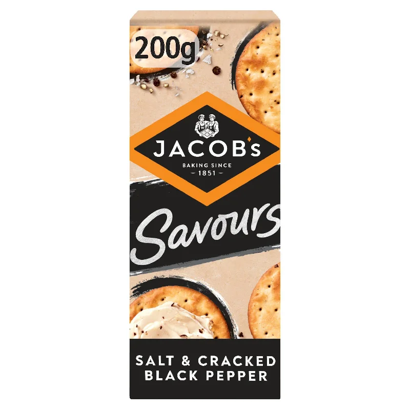 ---Jacob's Savours Salt & Black Pepper Crackers 200g