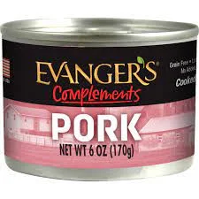 ---Evanger's Complements Grain Free Pork For Dogs & Cats 6 Oz