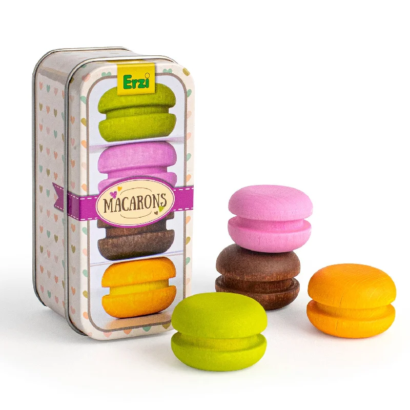 Pet ProductsErzi Macarons In A Tin Wooden Play Food