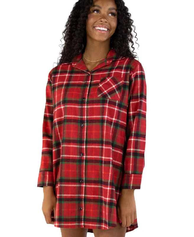 - Natural latex pet mattressFlannel Christmas Plaid | Button Nightshirt