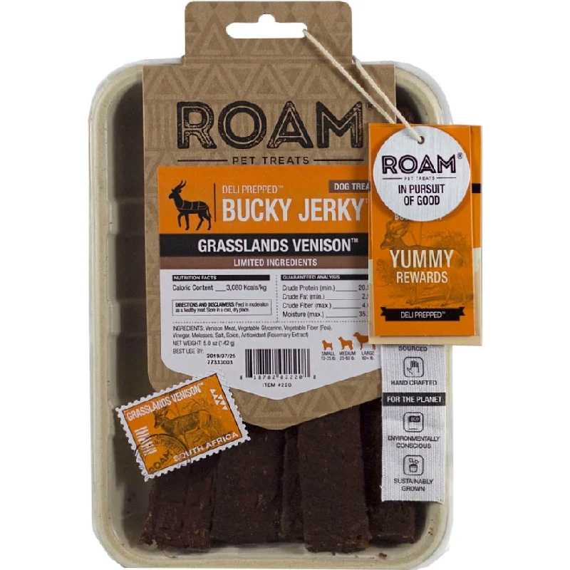 - Natural latex pet mattressRoam Bucky Jerky Grasslands Venison Deli Prepped