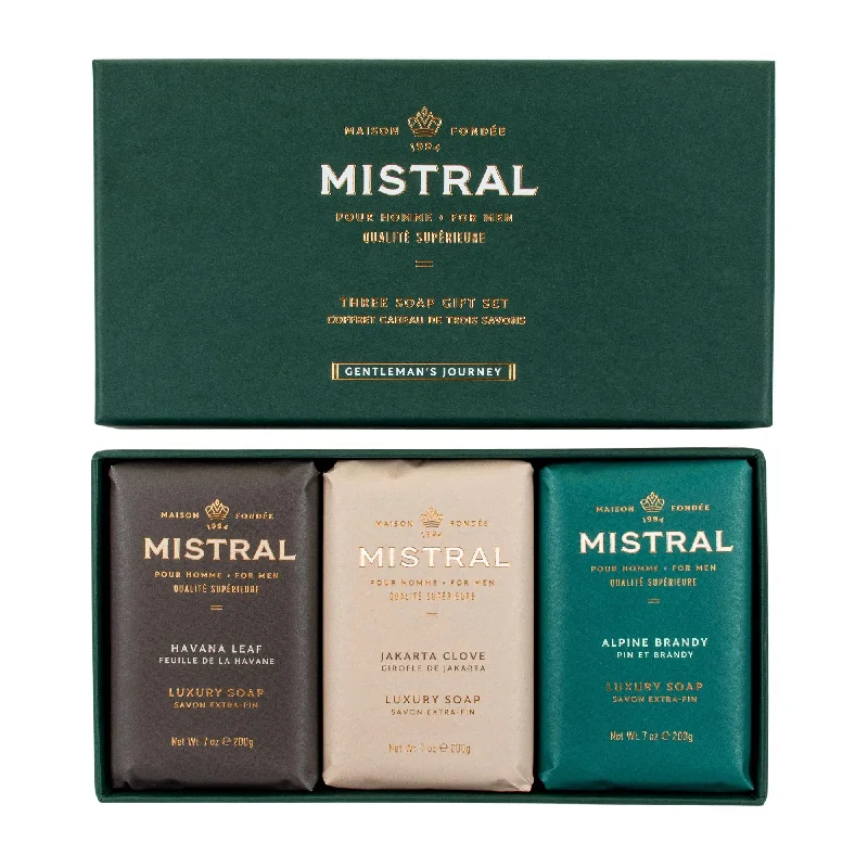 - Dog disposable foam shower gelMistral Gentleman's Journey Bar Soap Gift Set (3 x 8.8 oz) #10085329