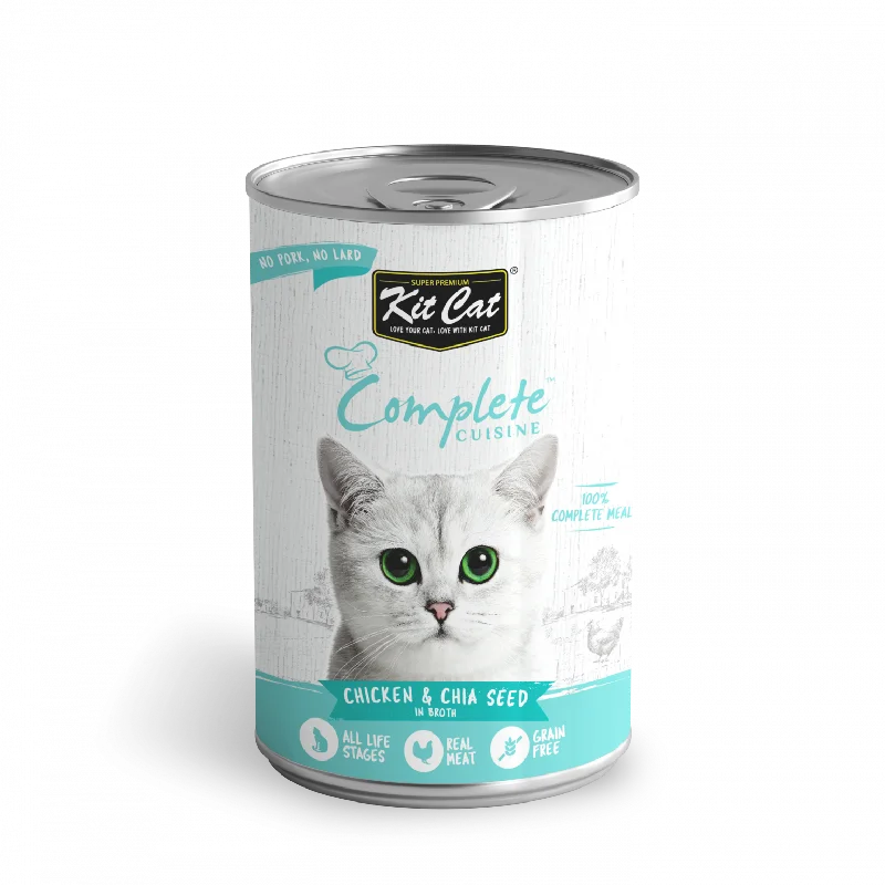 - Automatic temperature adjustment cat bedKit Cat Complete Cuisine Chicken And Chia Seed In Broth