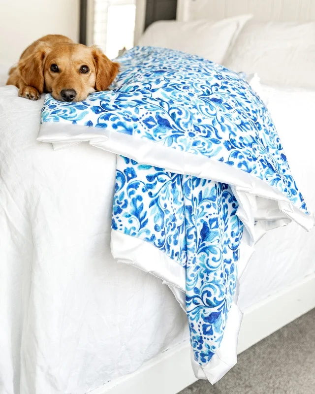 - Organic cotton dog bibsBlue Damask Blanket