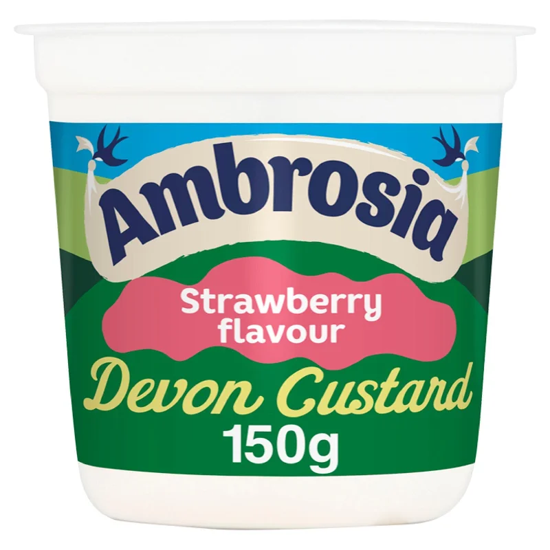 - Custom pet birthday cakeAmbrosia Strawberry Devon Custard Pot 150g