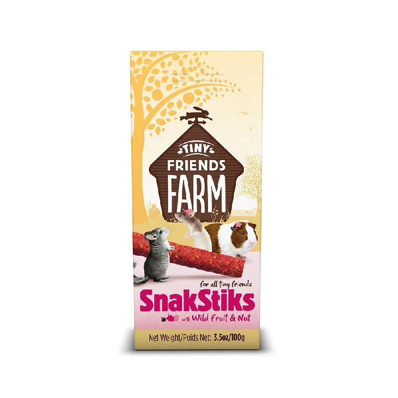 - Dog disposable foam shower gelSupreme Tiny Friends Farm SnakStiks with Wild Fruit & Nut 100g