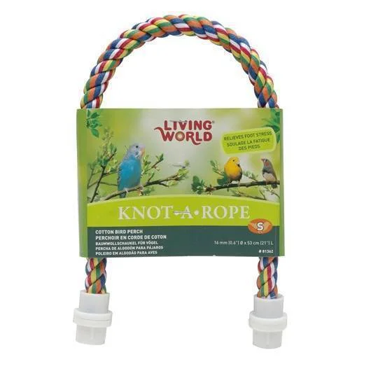 - Summer pet ice matLiving World Knot-A-Rope Multi-Coloured Cotton Perch 16mm x 53cm L - 81362