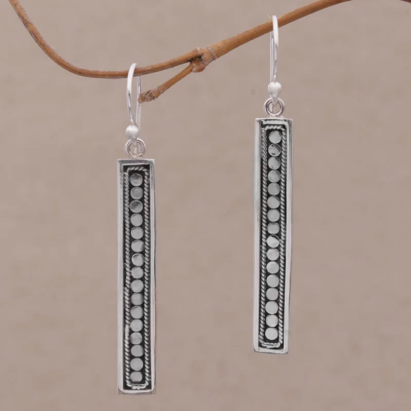  -Non-contact cat thermometerBold Hello Handmade Long Sterling Silver Dangle Earrings from Bali