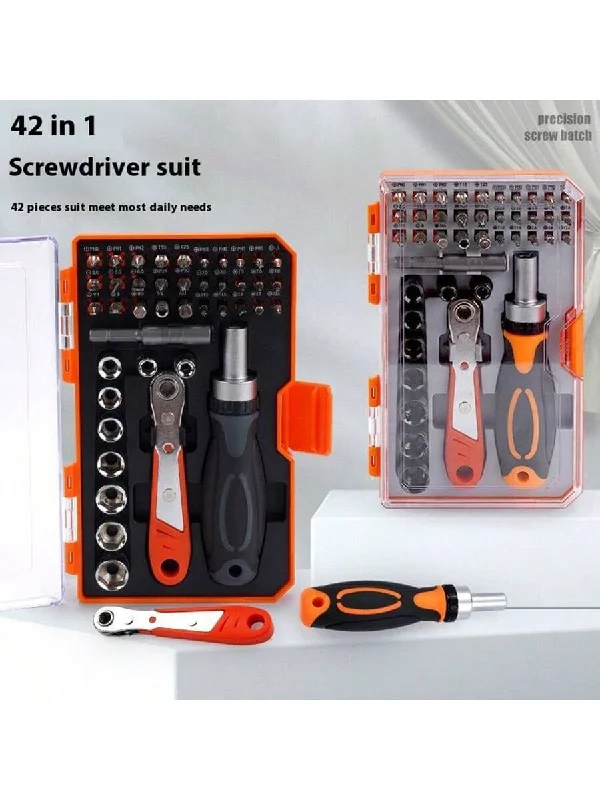  -Non-contact cat thermometer42 In 1 Ratchet Screwdriver Multifunctional Bits Set Home Repair Hand Tool Kit, Portable With Strong Magnet For Outdoor Use